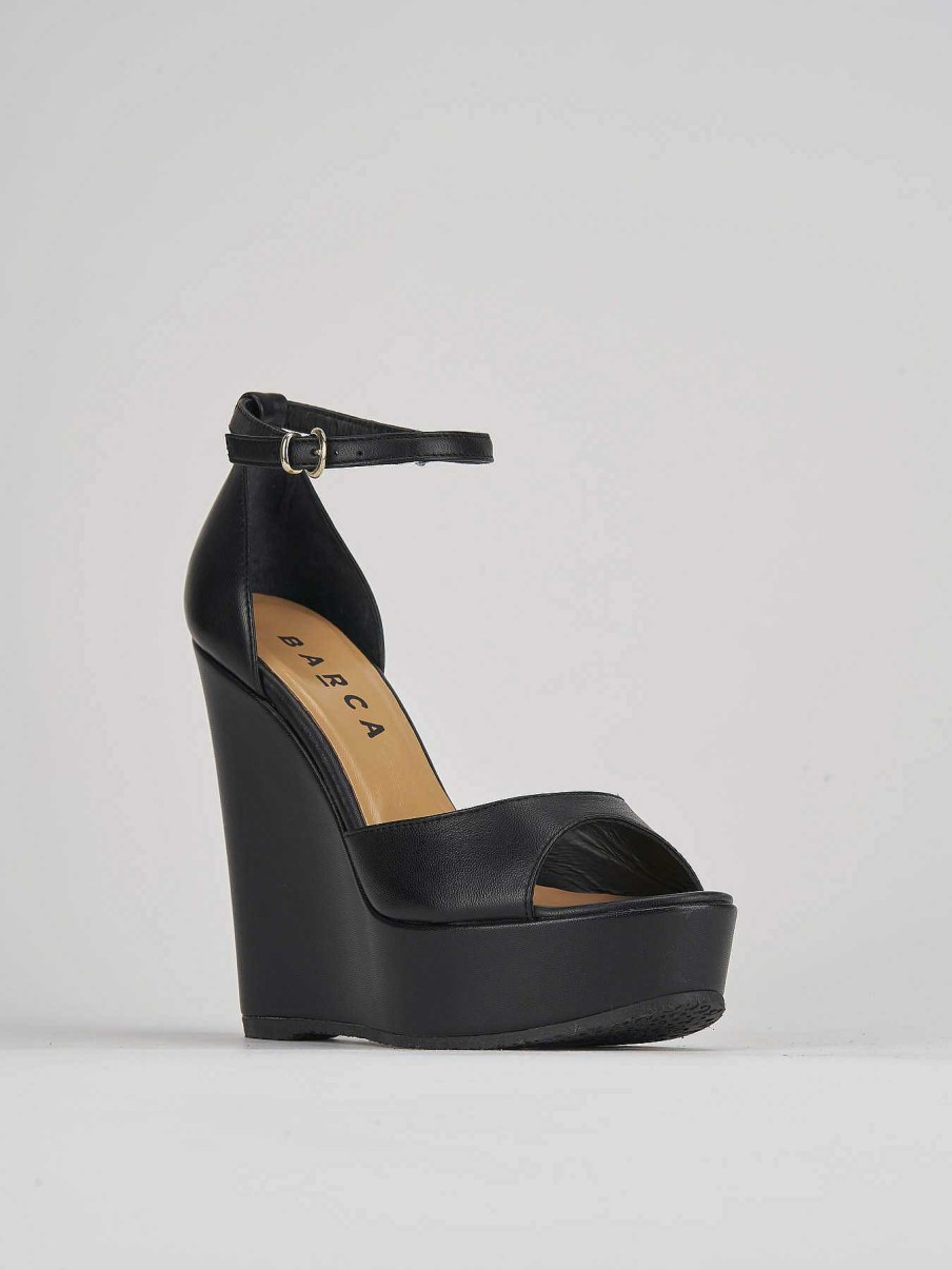 Mujer Barca | Tacones Cuna Tacon 13 Cm Cuero Negro