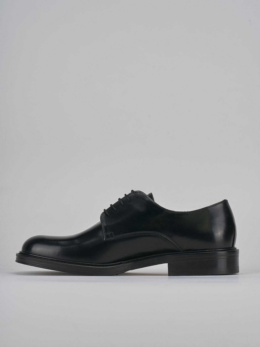 Hombre Barca | Zapatos Con Cordones Piel Negra