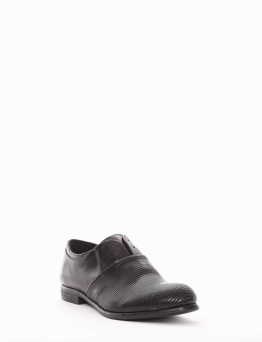 Hombre Barca | Zapatos Con Cordones Tacon 2 Cm Piel Negro