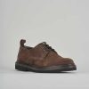 Hombre Barca | Zapatos Con Cordones Ante Marron