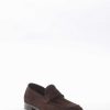 Hombre Barca | Mocasines Tacon 2 Cm Gamuza Marron Oscuro