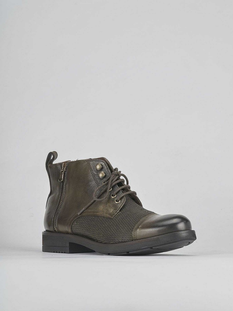 Hombre Barca | Botas Militares Piel Verde