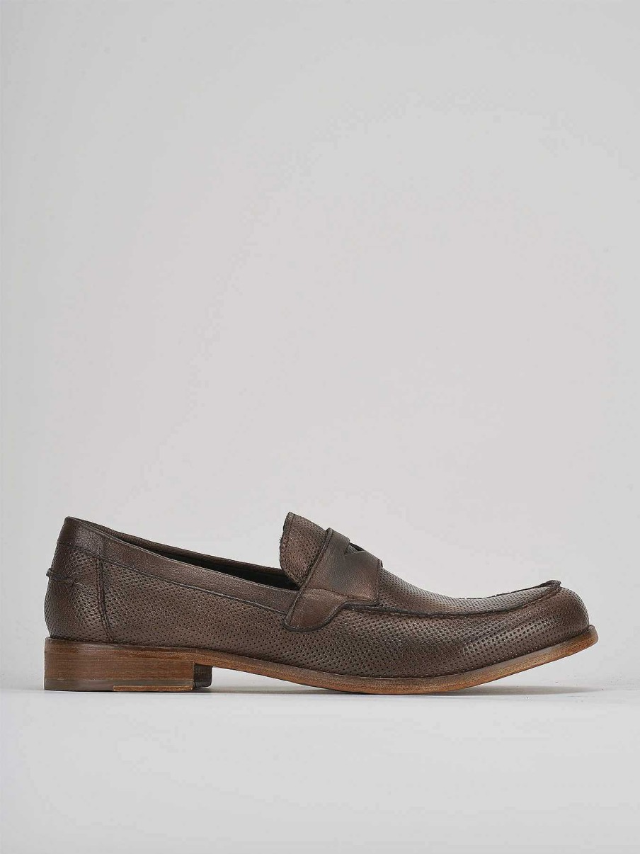 Hombre Barca | Mocasines Piel Marron Oscuro