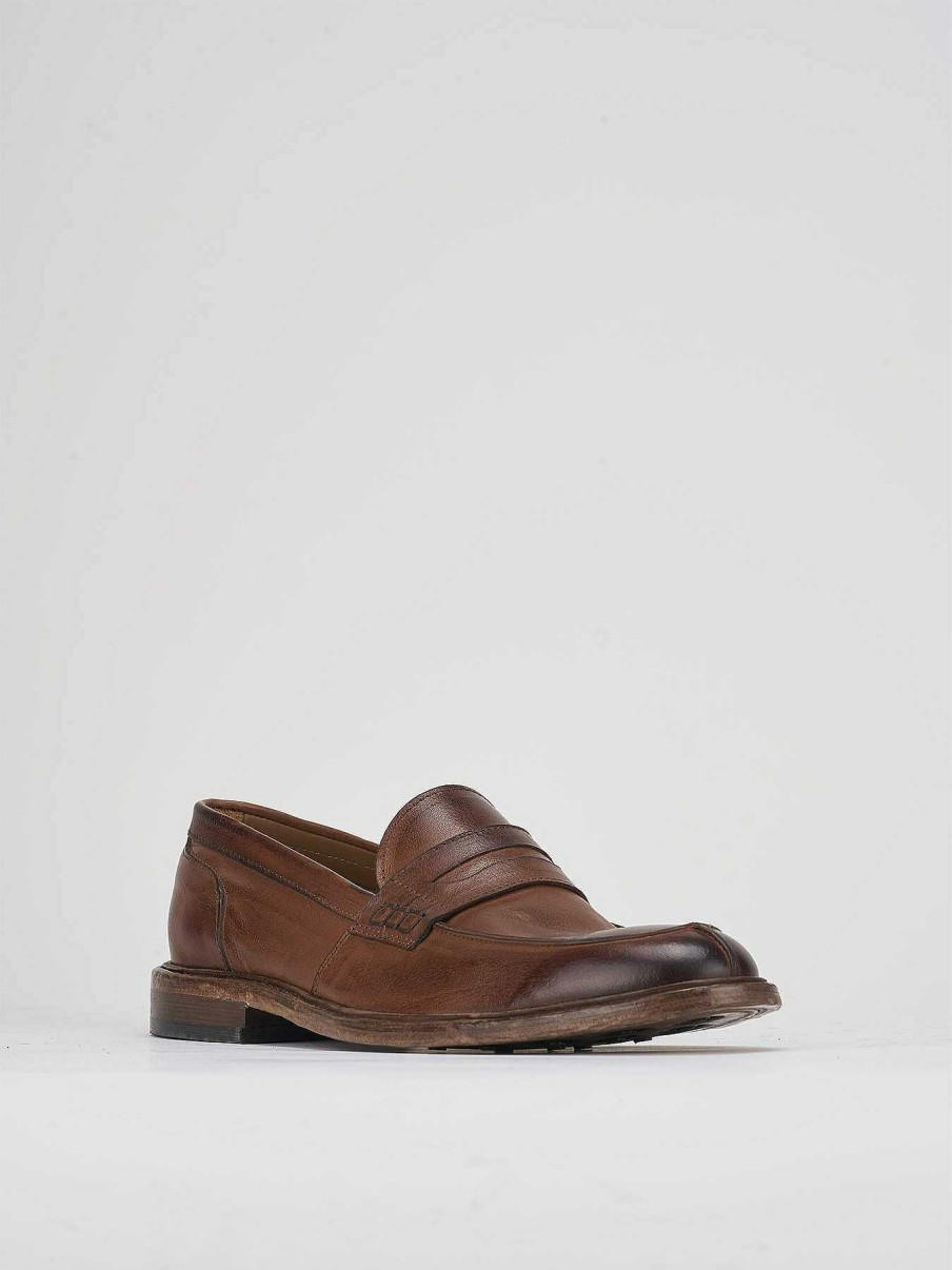 Hombre Barca | Mocasines Tacon 1 Cm Piel Marron