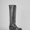 Mujer Barca | Botas Tacon Bajo Tacon 4 Cm Piel Negra