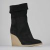 Mujer Barca | Botines De Tacon Alto Tacon 8 Cm Ante Negro