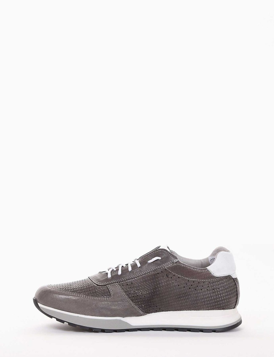 Hombre Barca | Zapatillas De Cuero Gris