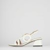 Mujer Barca | Sandalias De Tacon Tacon 5 Cm Barniz Blanco.