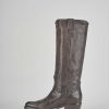 Mujer Barca | Botas Tacon Bajo Tacon 4 Cm Piel Marron Oscuro