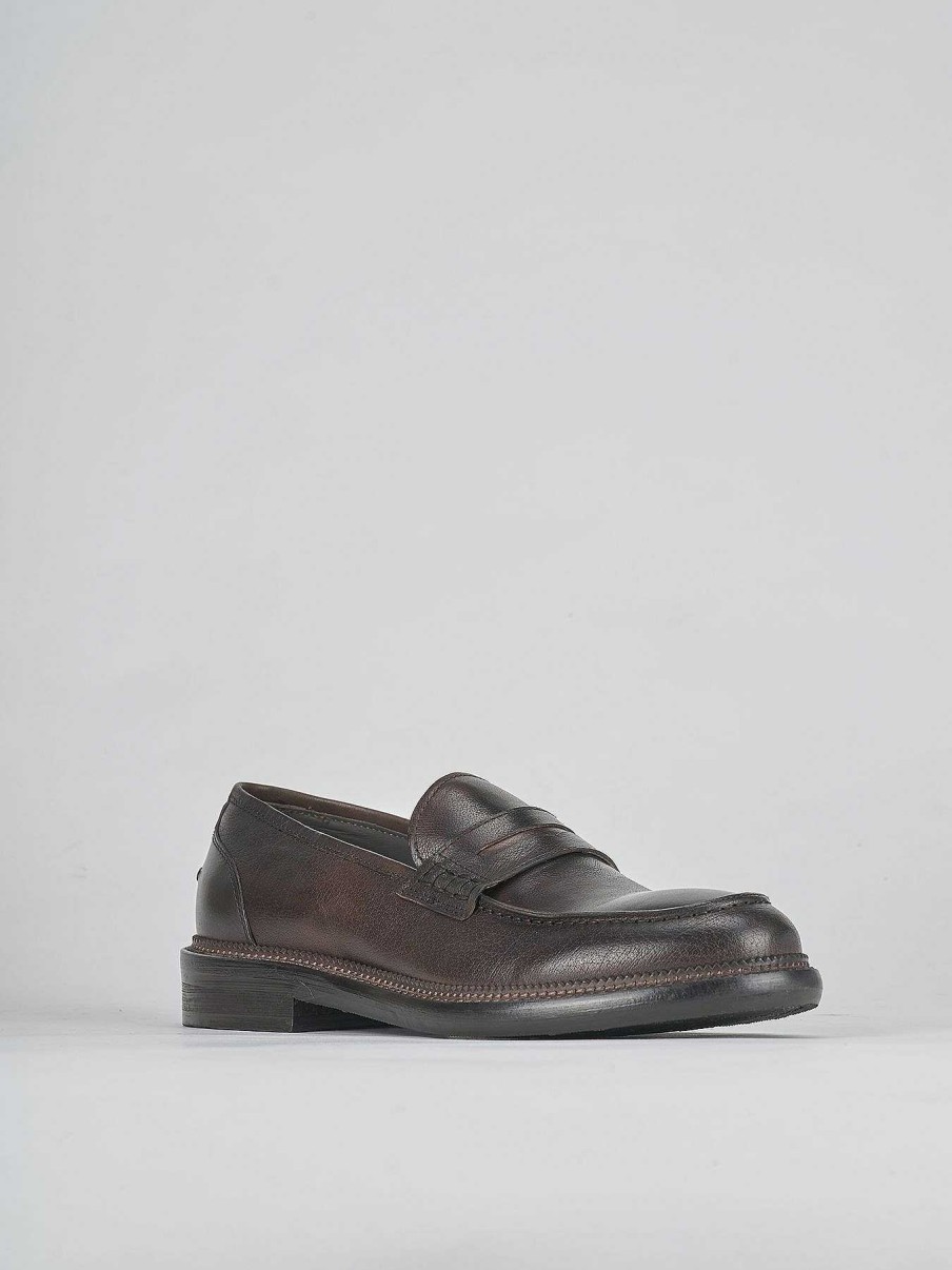 Hombre Barca | Mocasines Piel Marron Oscuro