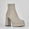 Mujer Barca | Botines Tacon Tacon 8 Cm Piel Beige