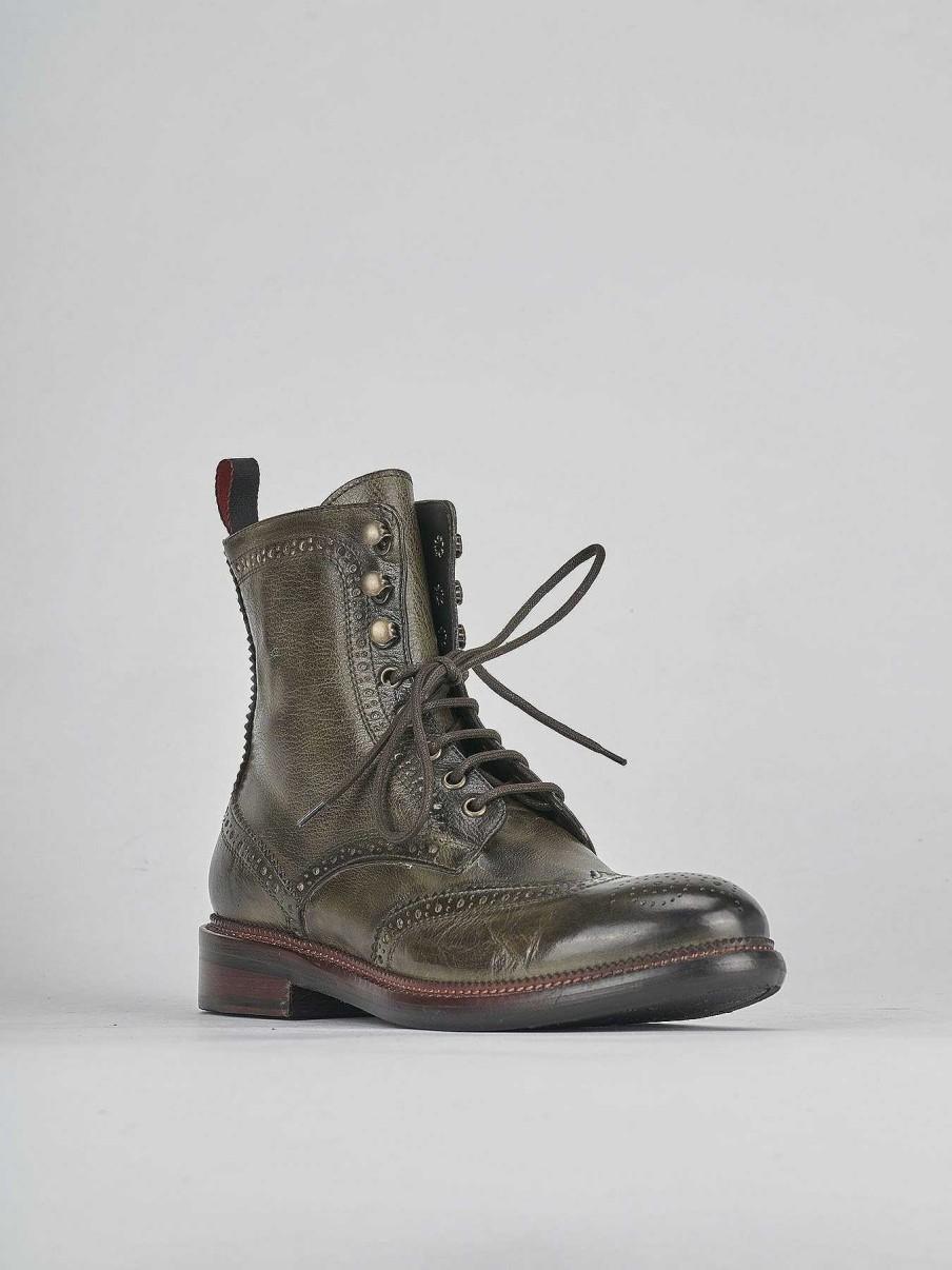 Hombre Barca | Botas Militares Piel Verde