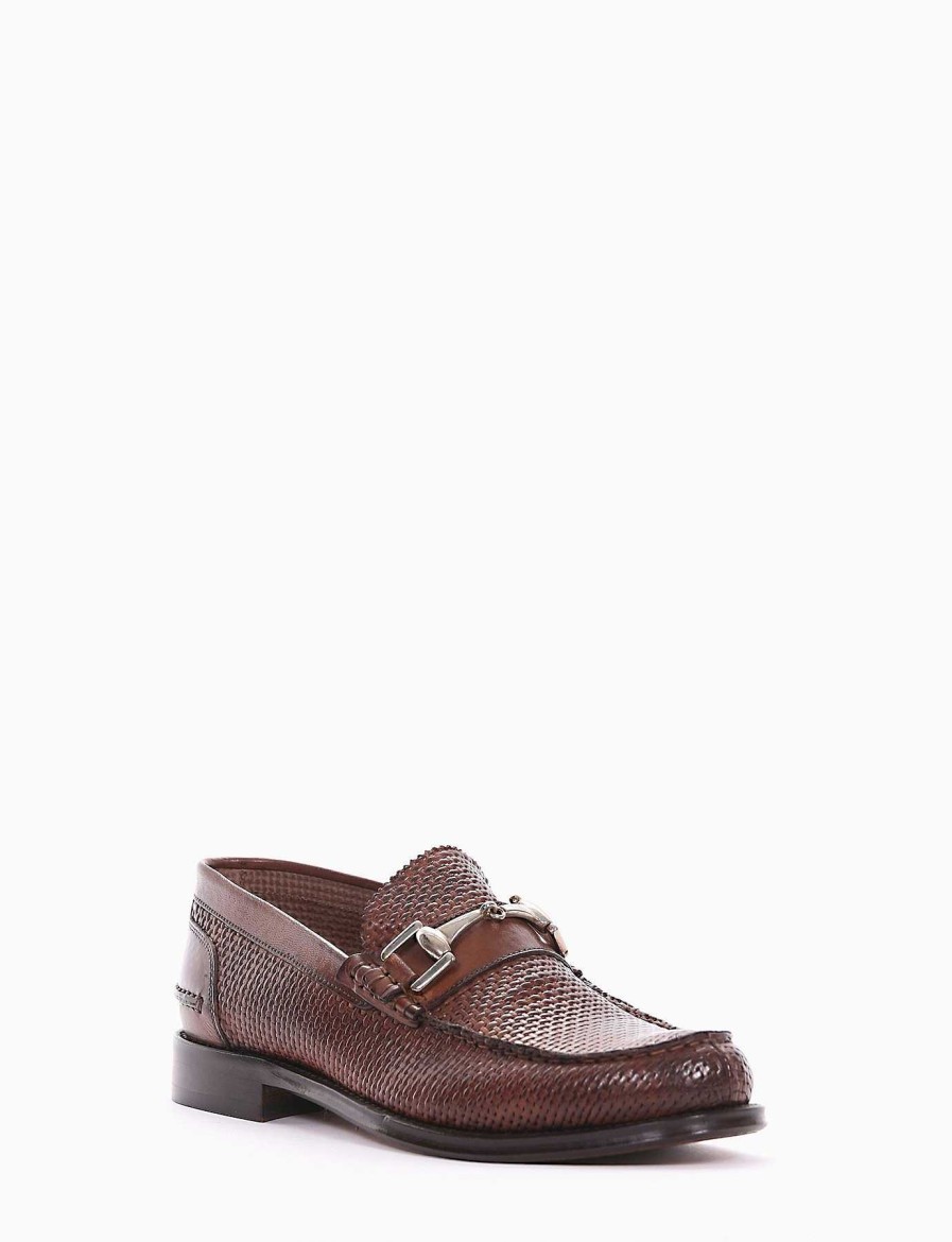 Hombre Barca | Mocasines Tacon 2 Cm Piel Marron