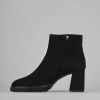 Mujer Barca | Botines De Tacon Alto Tacon 8 Cm Ante Negro