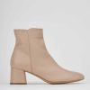 Mujer Barca | Botines Tacon Tacon 5 Cm Piel Beige