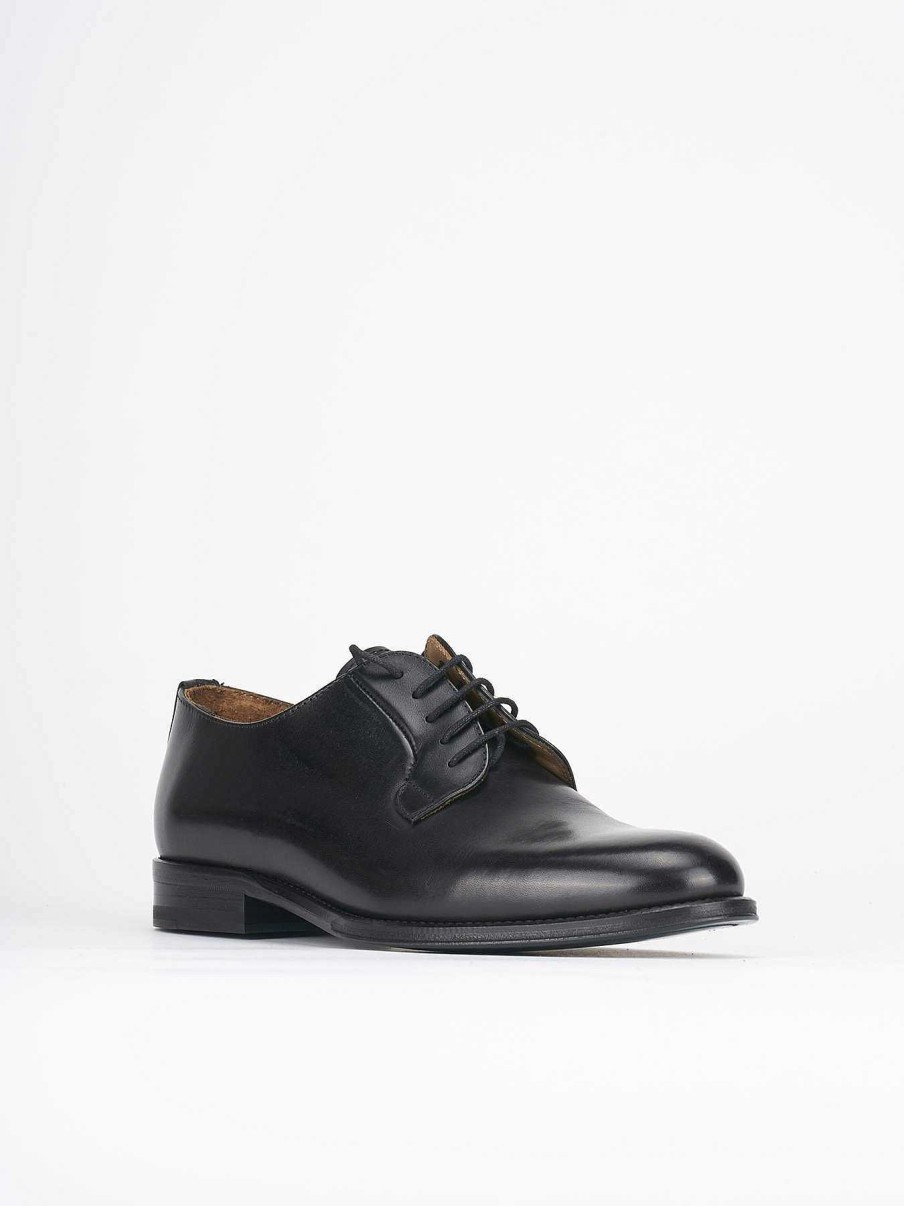 Hombre Barca | Zapatos Con Cordones Piel Negra