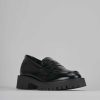 Mujer Barca | Mocasines Tacon 2 Cm Piel Negro