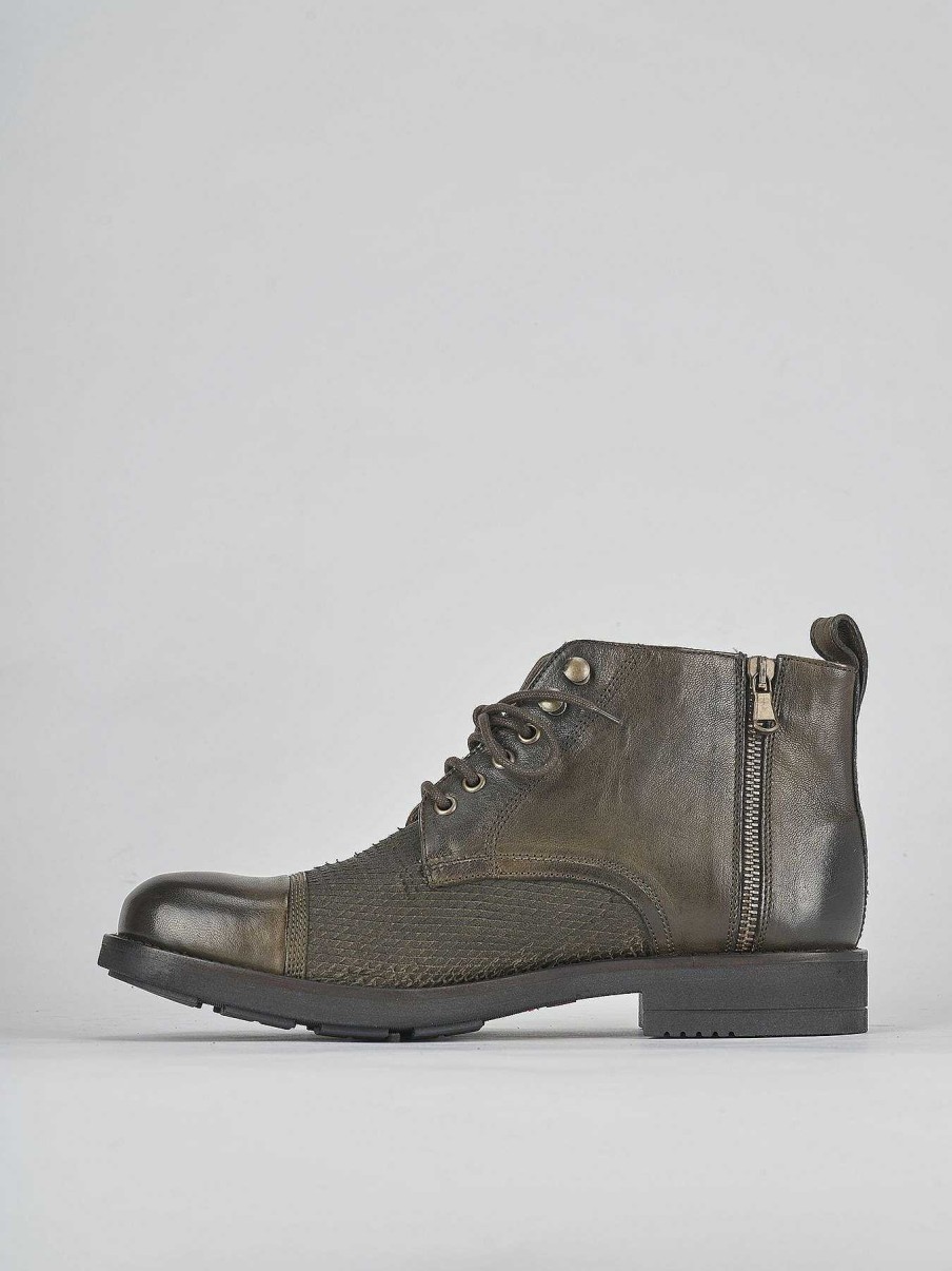 Hombre Barca | Botas Militares Piel Verde