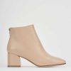 Mujer Barca | Botines Tacon Tacon 5 Cm Piel Beige