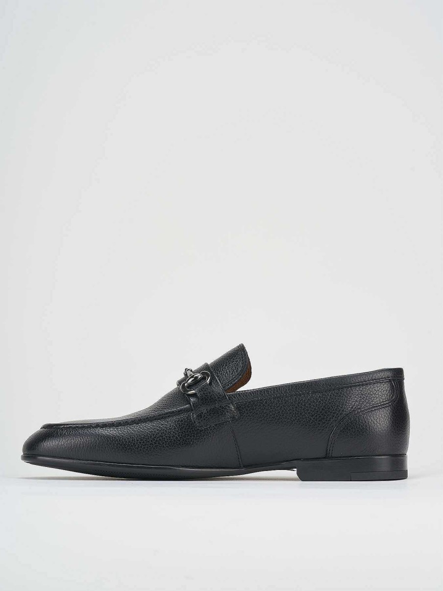 Hombre Barca | Mocasines Tacon 1 Cm Piel Negro