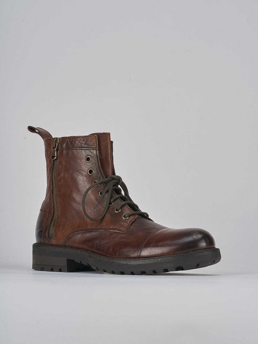 Hombre Barca | Anfibio Tacco 1 Cm Marron Piel