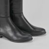 Mujer Barca | Botas Tacon Bajo Tacon 2 Cm Piel Negra