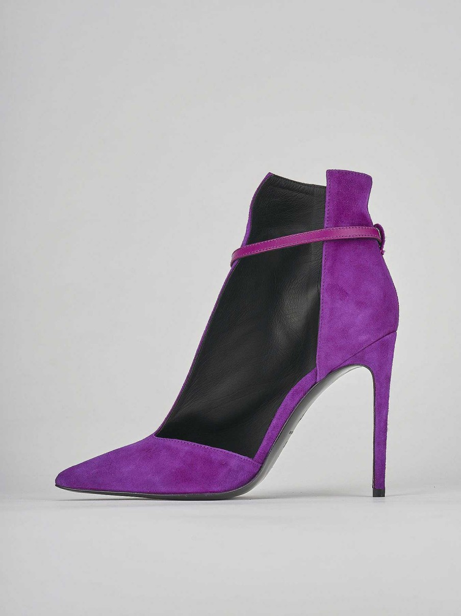 Mujer Barca | Botines Tacon Tacon 10 Cm Gamuza Violeta