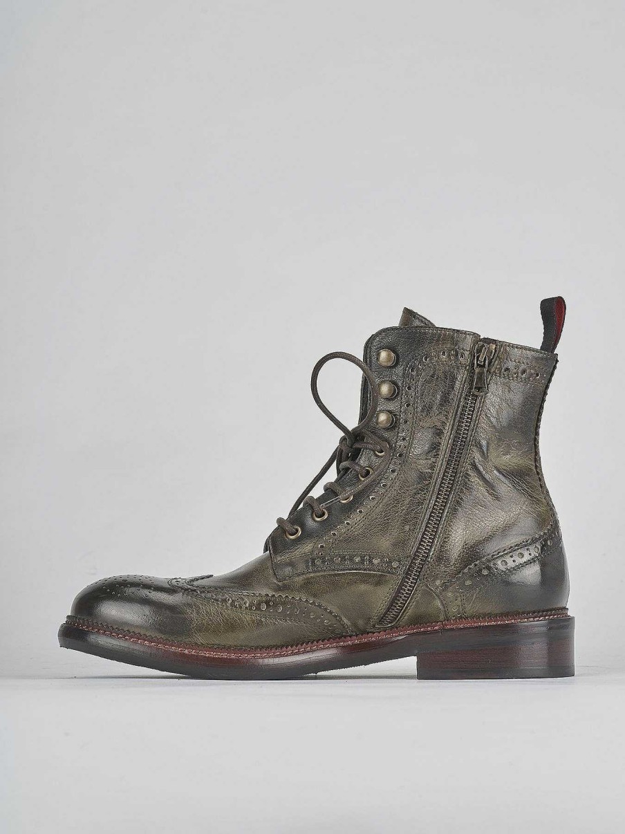 Hombre Barca | Botas Militares Piel Verde