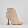 Mujer Barca | Botines Tacon Tacon 7 Cm Ante Beige