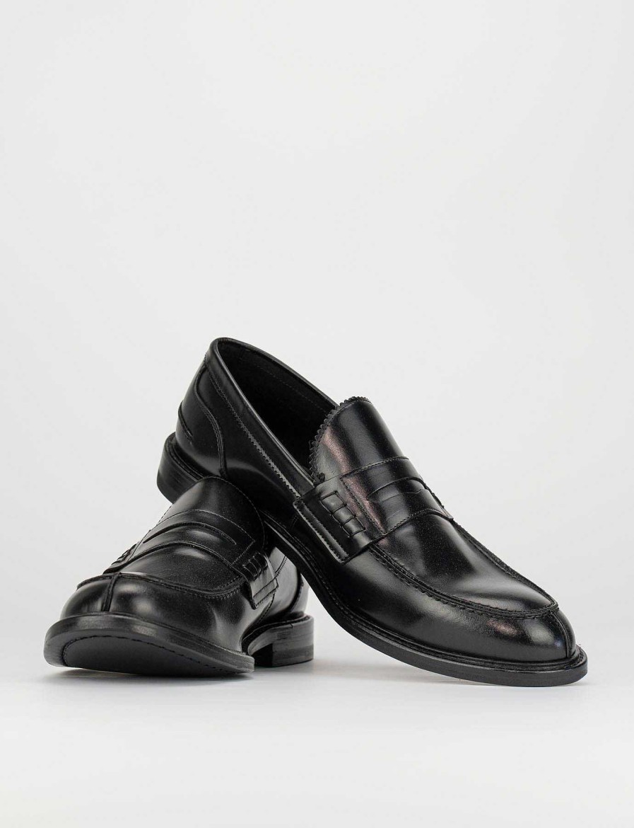 Hombre Barca | Mocasines Piel Negro