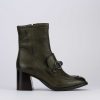 Mujer Barca | Botines Tacon Tacon 7 Cm Piel Verde