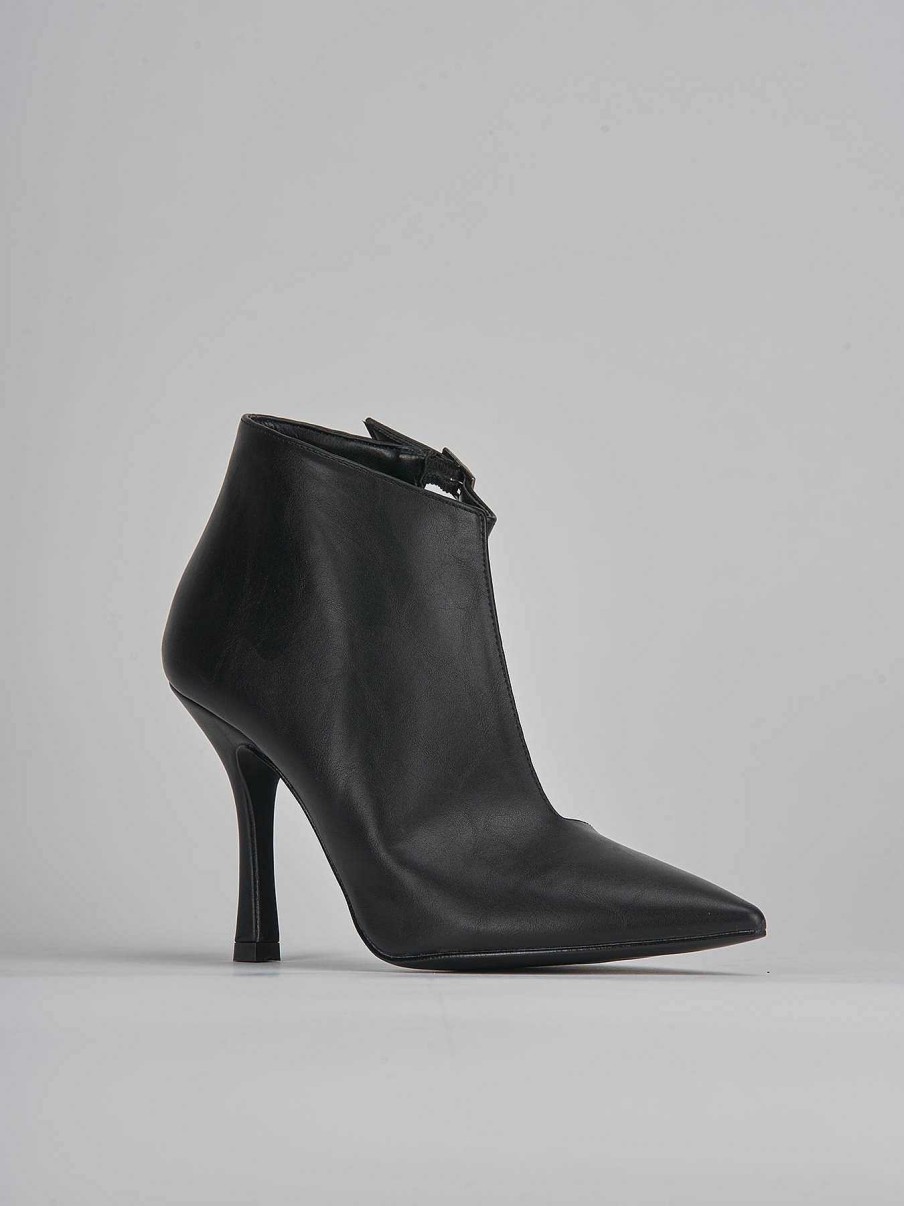 Mujer Barca | Botines Tacon Tacon 9 Cm Piel Negro