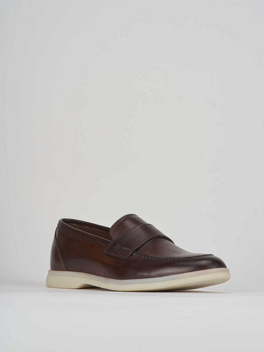 Hombre Barca | Mocasines Piel Marron Oscuro