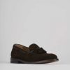 Hombre Barca | Mocasines Tacon 2 Cm Ante Marron Oscuro