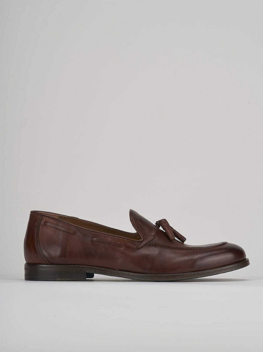 Hombre Barca | Mocasines Tacon 2 Cm Piel Marron