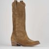 Mujer Barca | Botas Tacon Bajo Tacon 3 Cm Ante Beige