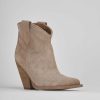 Mujer Barca | Botines Tacon Tacon 7 Cm Ante Beige