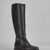 Mujer Barca | Botas Tacon Bajo Tacon 2 Cm Piel Marron Oscuro