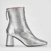 Mujer Barca | Botines Tacon Tacon 6 Cm Piel Plata