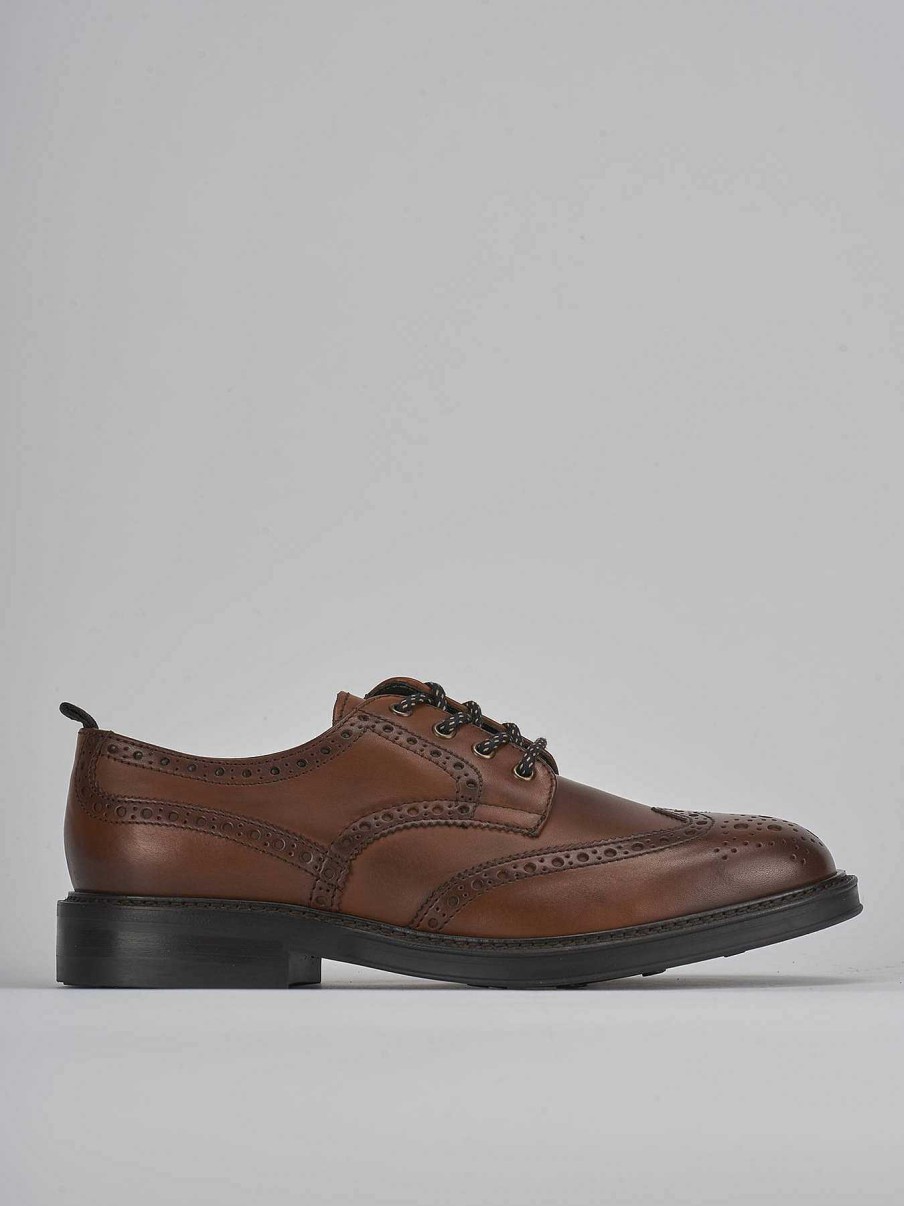 Hombre Barca | Zapatos Con Cordones Piel Marron