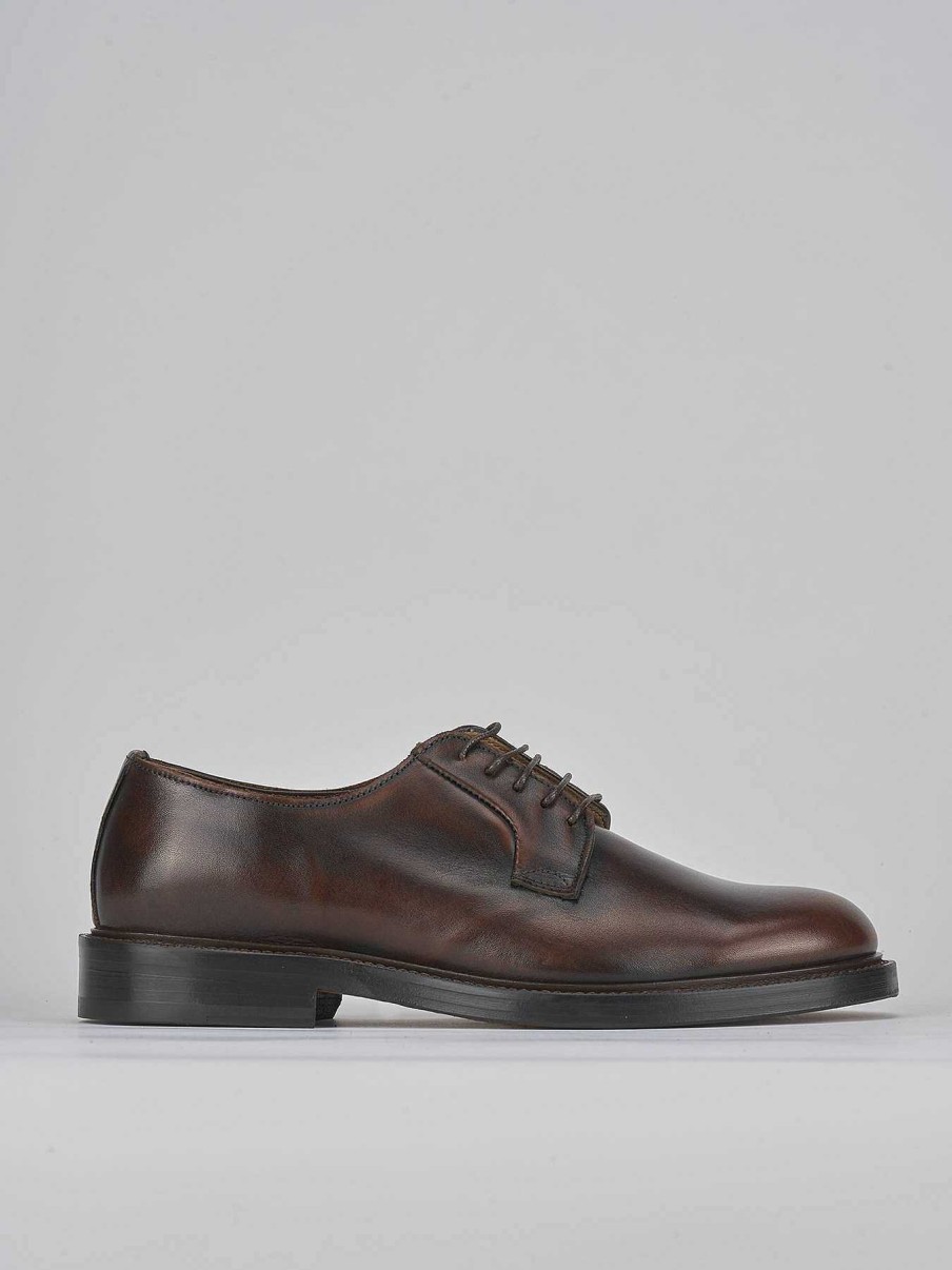 Hombre Barca | Zapatos Con Cordones Piel Marron Oscuro