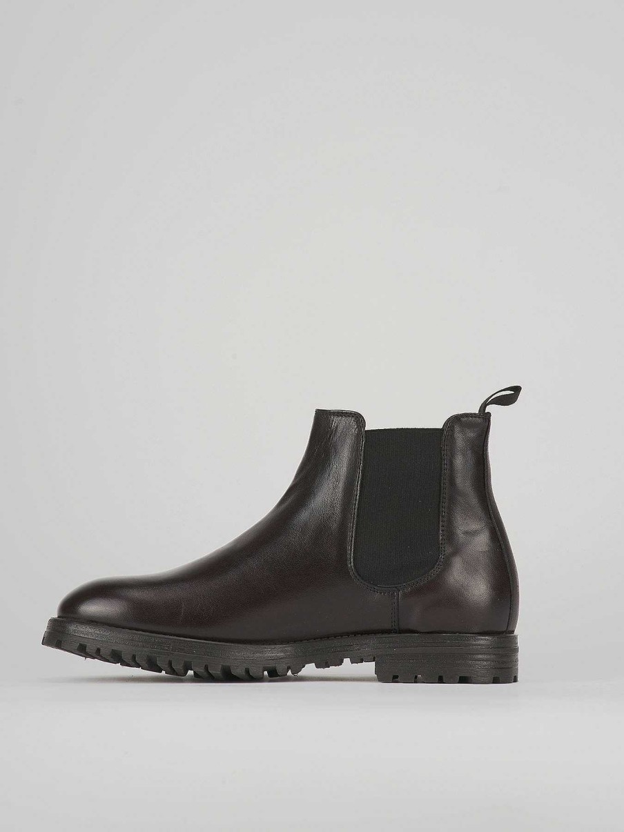 Hombre Barca | Botines De Piel Marron Oscuro