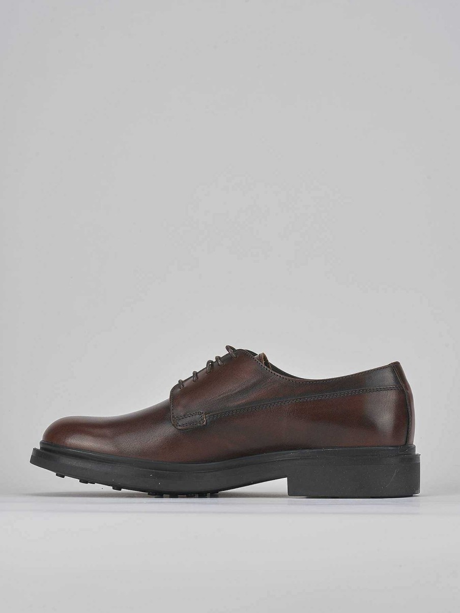 Hombre Barca | Zapatos Con Cordones Piel Marron Oscuro