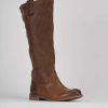 Mujer Barca | Botas Tacon Bajo Tacon 1 Cm Piel Marron