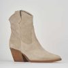 Mujer Barca | Botines Tacon Tacon 7 Cm Ante Beige