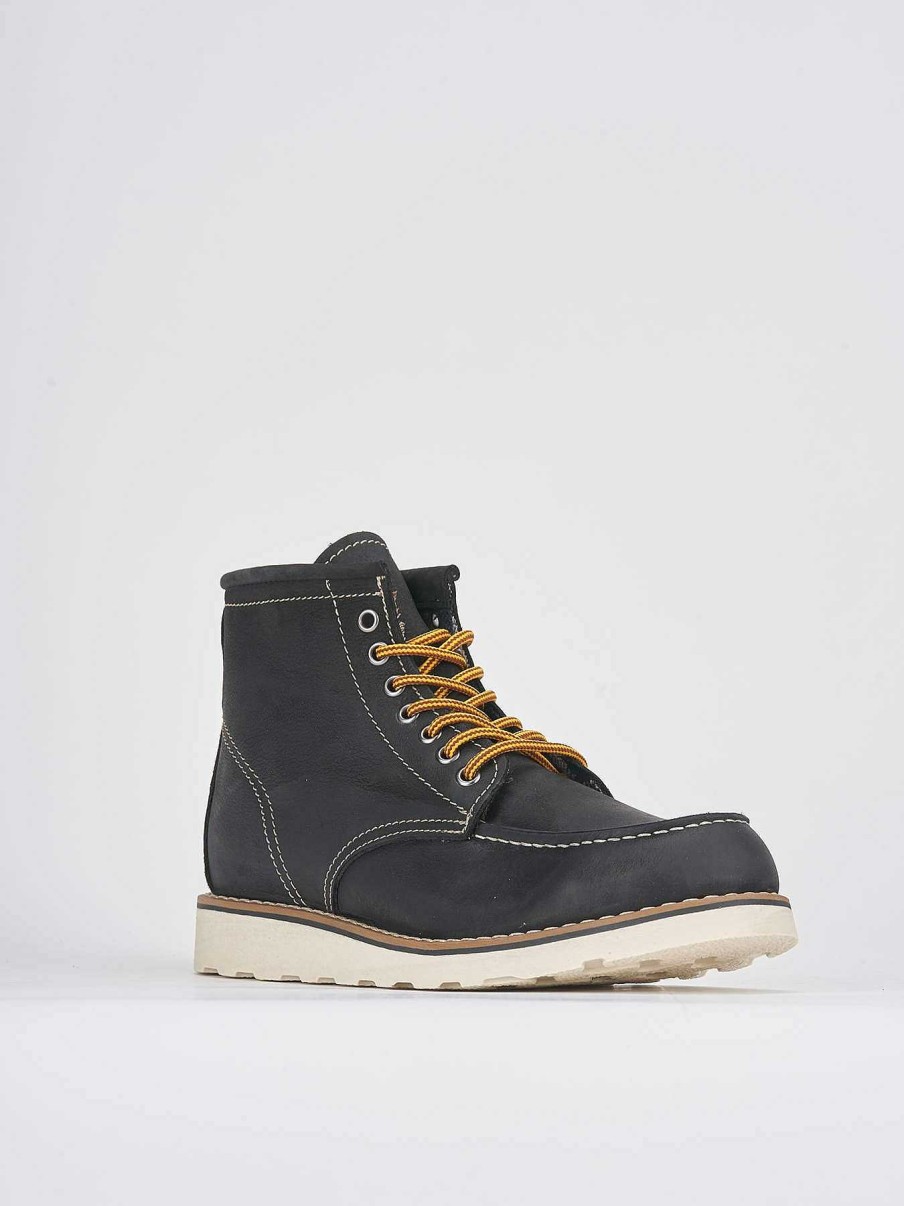 Hombre Barca | Botas Militares Nobuk Negro