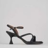 Mujer Barca | Sandalias De Tacon Tacon 6 Cm Piel Negra.