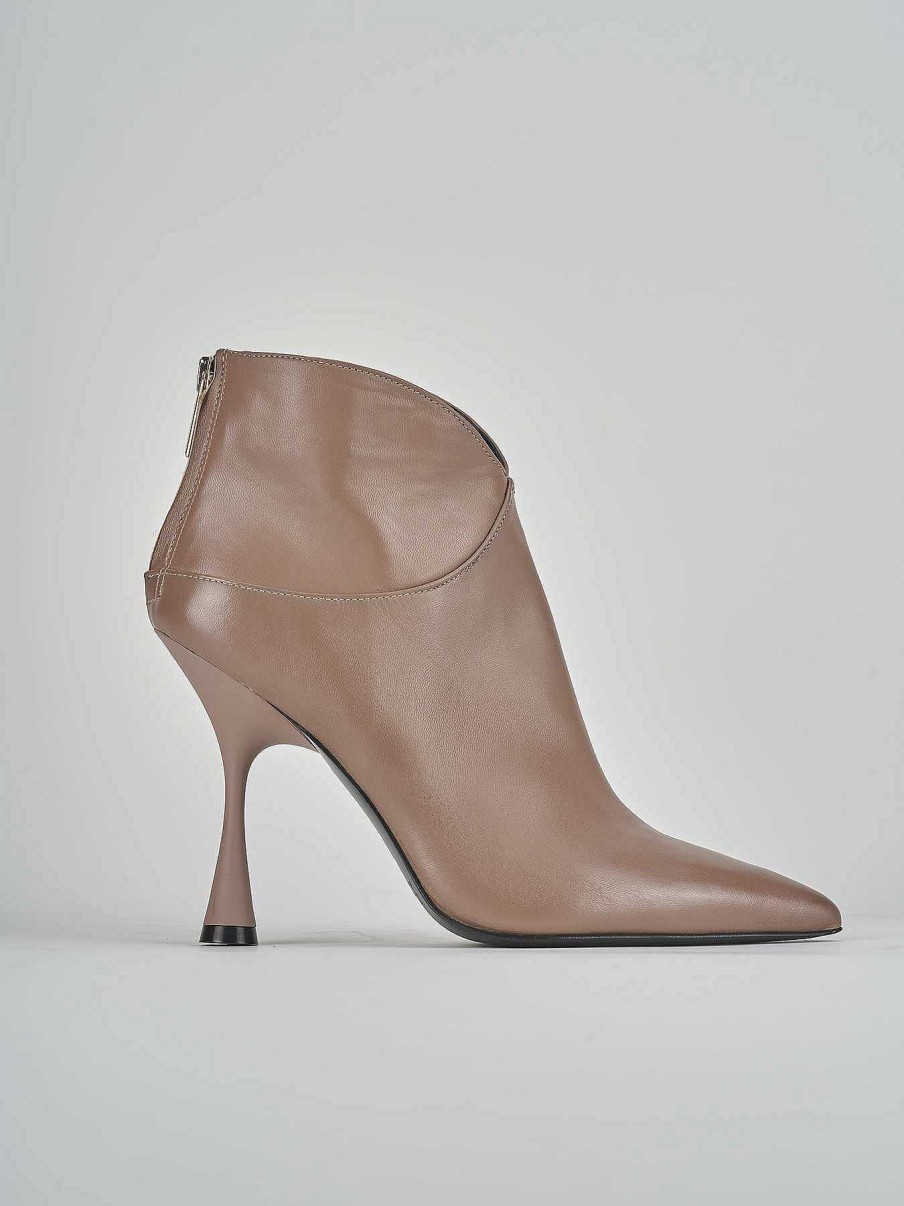 Mujer Barca | Botines Tacon Tacon 10 Cm Piel Beige