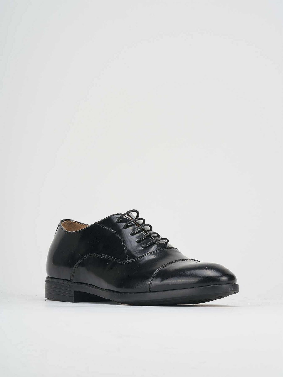 Hombre Barca | Zapatos Con Cordones Piel Negra