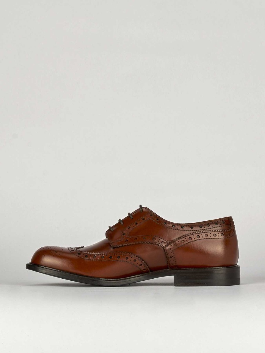 Hombre Barca | Zapatos Con Cordones Tacon 1 Cm Piel Marron